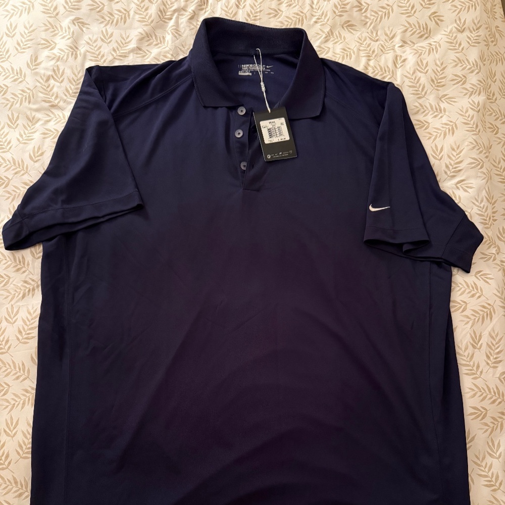 Navy Blue Nike Men’s Dri-Fit Tour Performance Golf Shirt